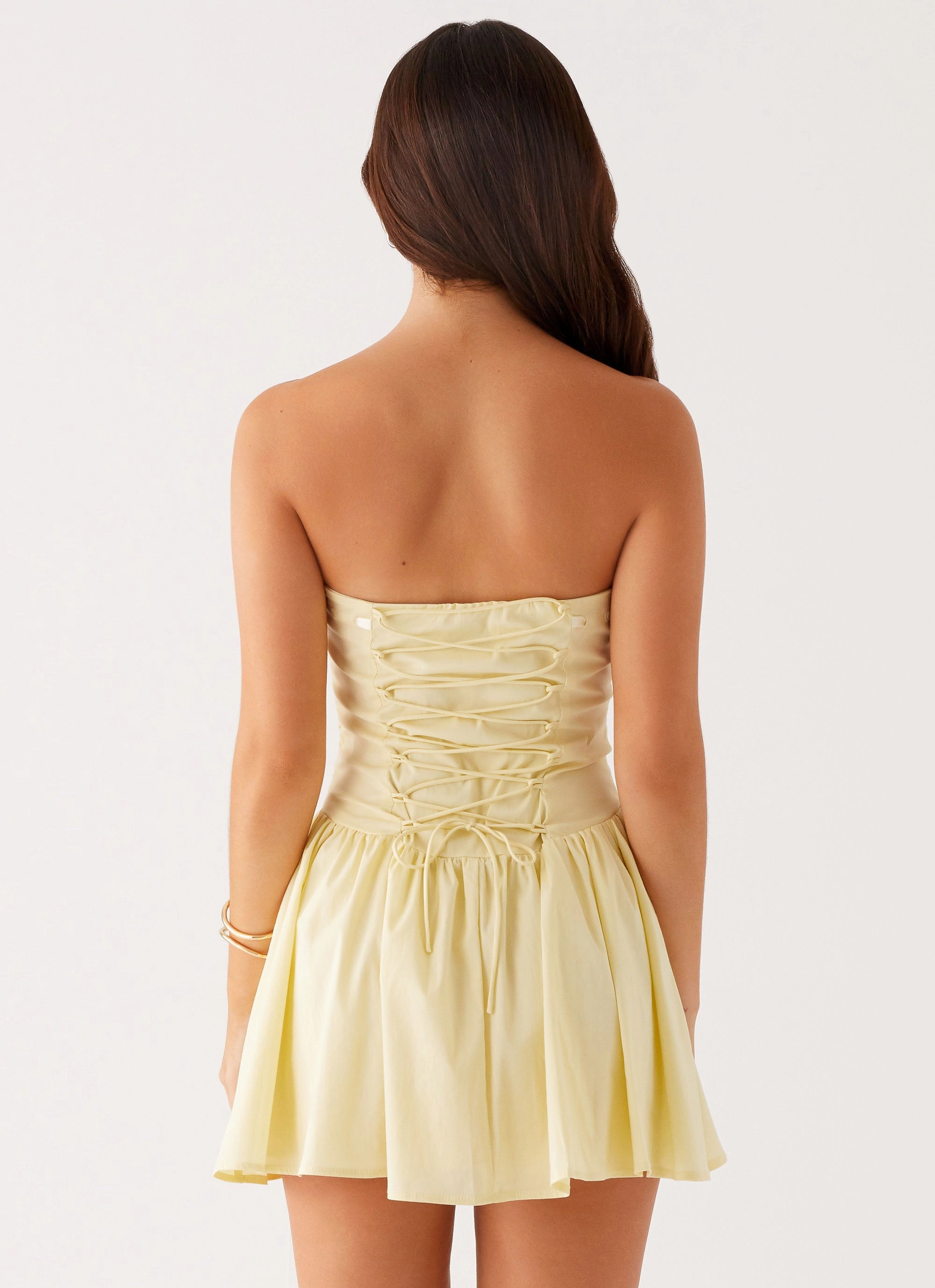 Classic Layers Fashion Forward Kienna Strapless Mini Dress - Yellow
