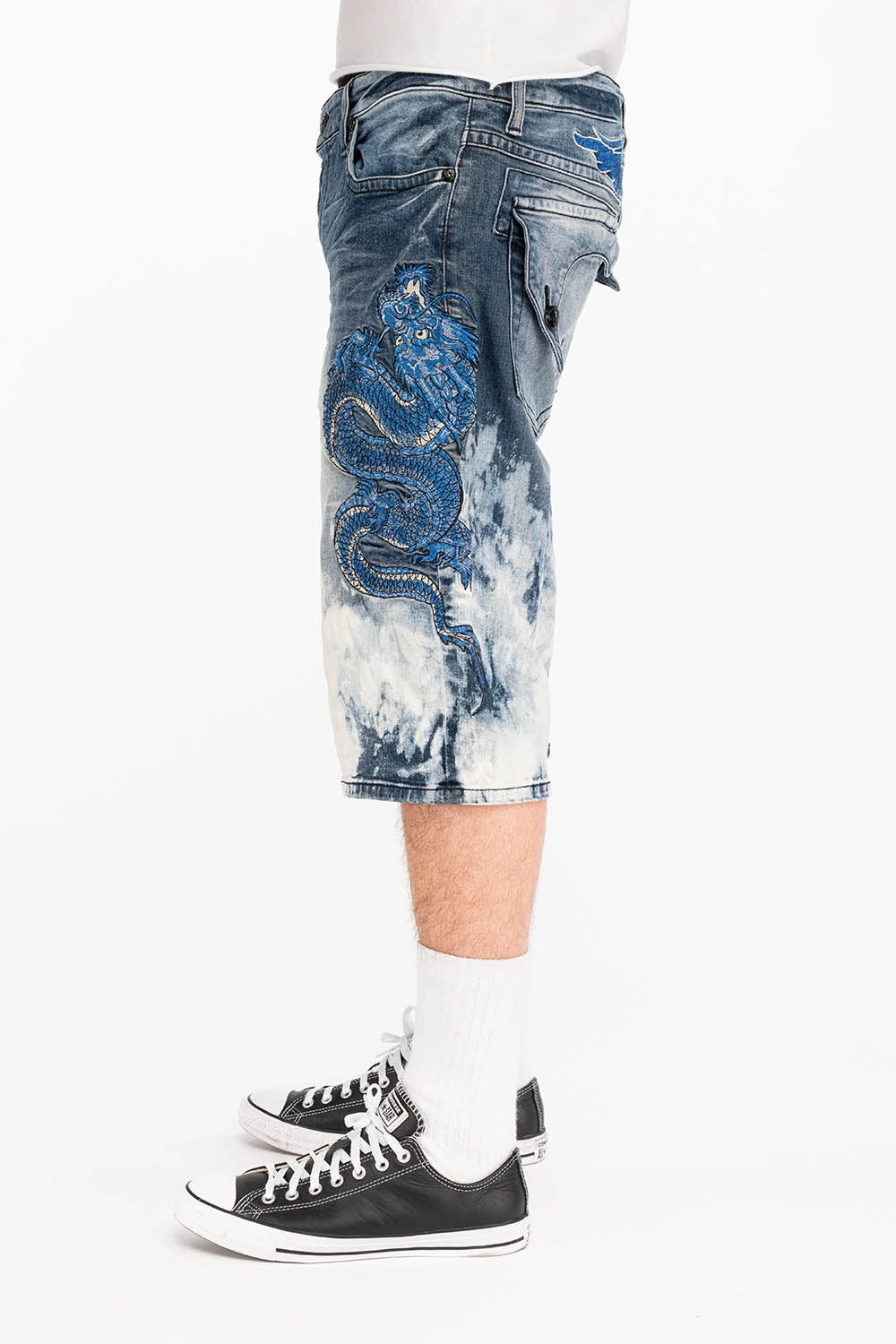 KILLER FLAP DRAGON SHORTS IN CLOUD BLUE Straight Cut