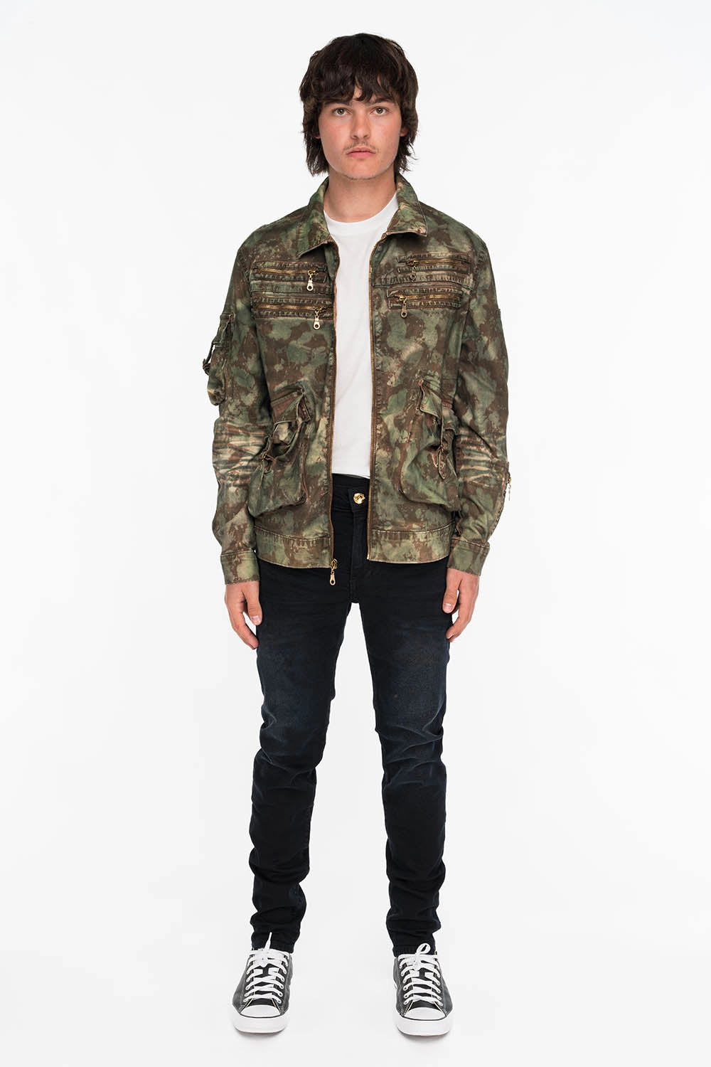 Shopping Day High Quality Weekend Style KILLER FLAP MENS SKINNY JEANS IN BLACK WITH GOLD O.E. LOGO