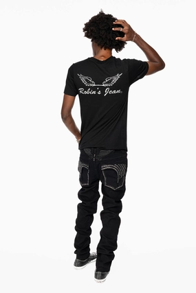 KILLER FLAP SKINNY JEANS IN PURE BLACK WASH WITH CRYSTALS Slim Sunny Vibes Festival Outfit Fashionable Look