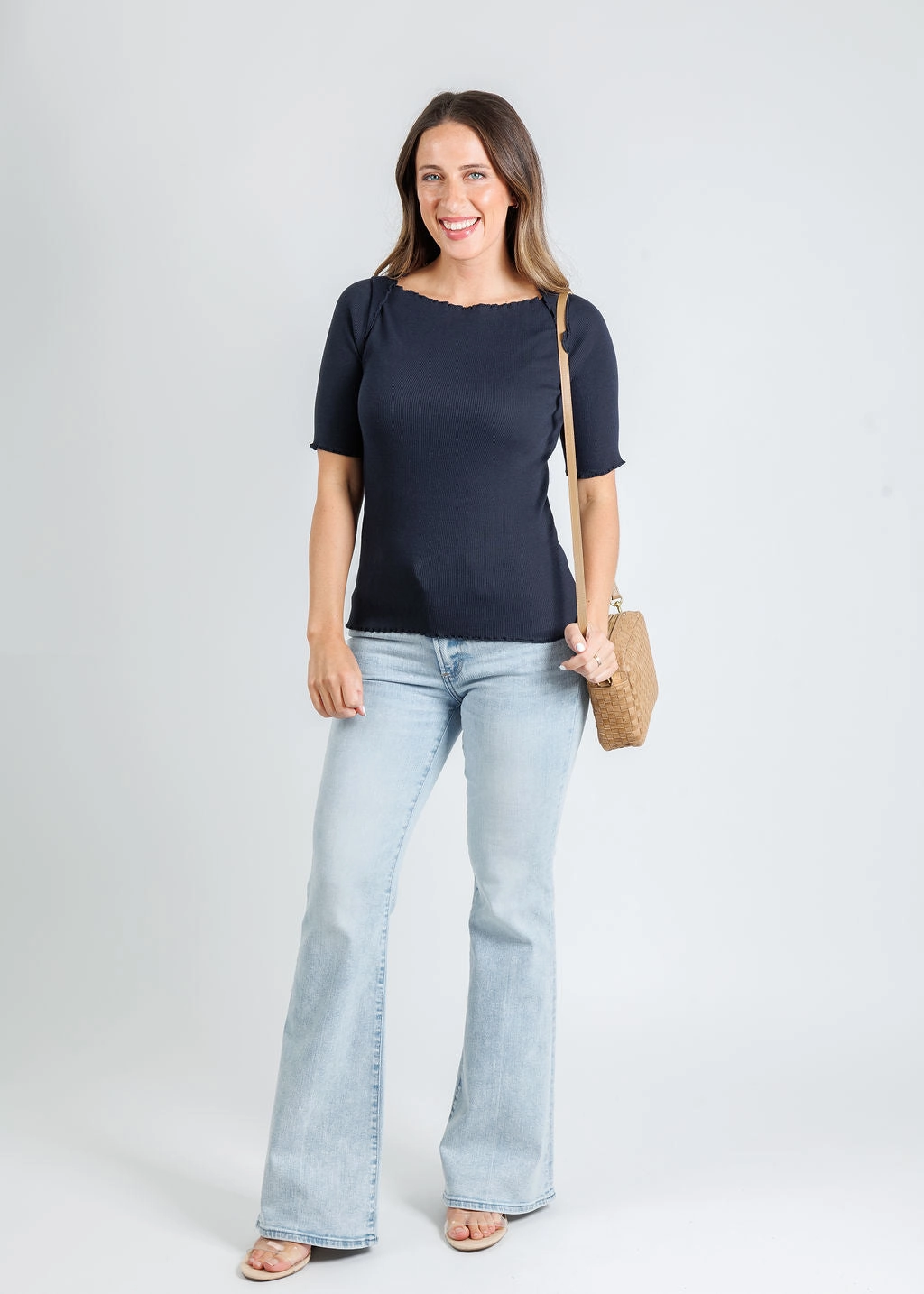 Plus-size option Flexible Layer Fit Kinsley Mid Rise Ultra Flare Jeans - Serenity