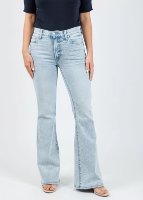 No Ride Fit Easy Fit Design Kinsley Mid Rise Ultra Flare Jeans - Serenity