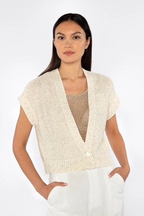 Chilly Wardrobe Sequin Cap Sleeve Cardigan