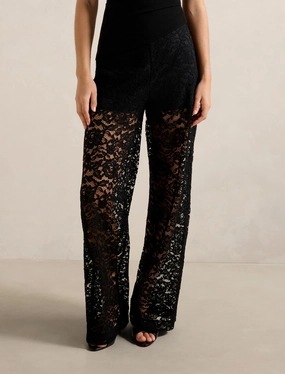 Lani Lace Wide Leg Pants Sleek Look