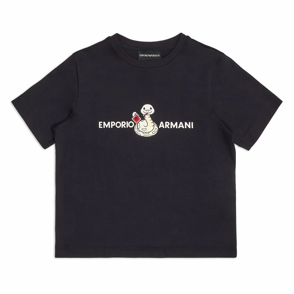 perfect for all-day wear Emporio Armani Junior Snake Logo Graphic T-shirt