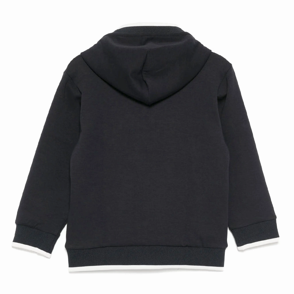 High Collar Option Emporio Armani Junior Snake Logo Graphic Hooded Sweashirt