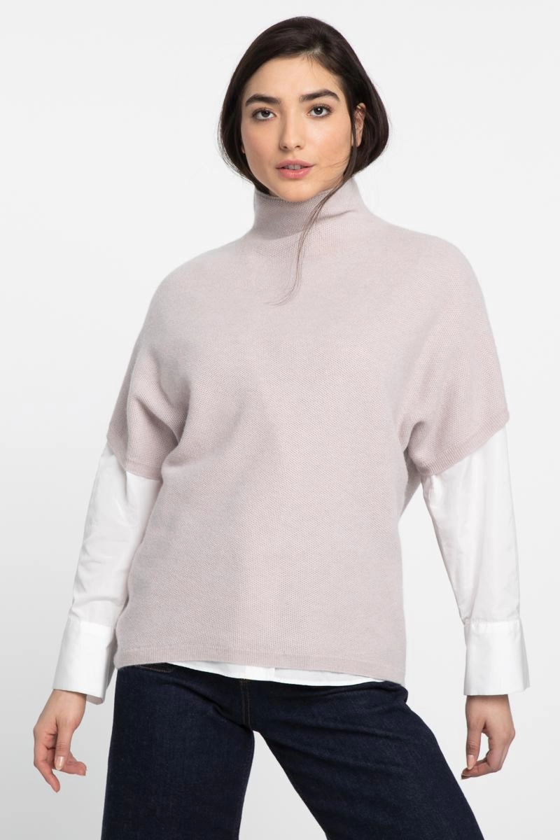 Textured Funnel Popover Warm Knit Warm Look