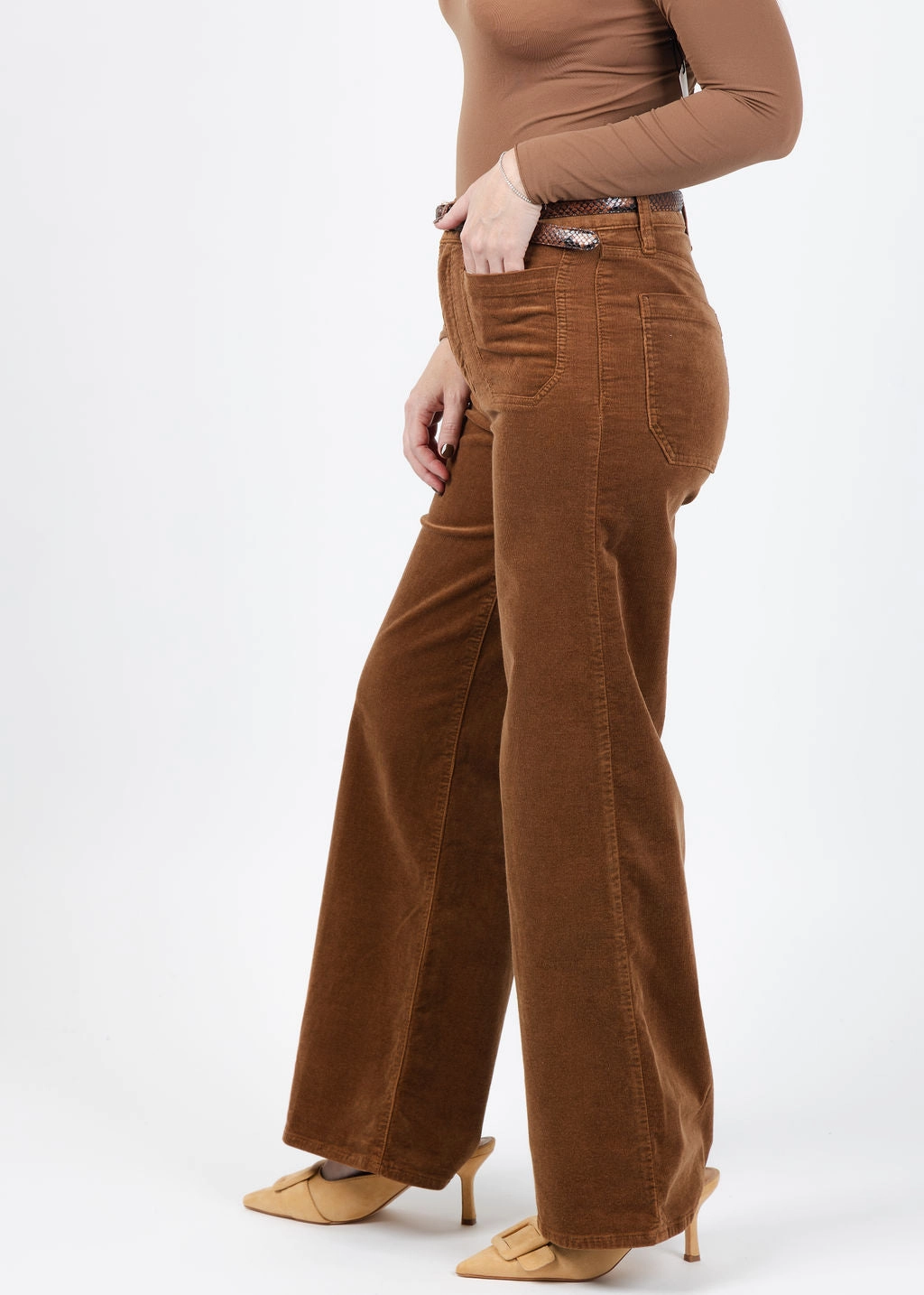 Le Slim Palazzo Modernist Pocket Corduroy - Maple Brown Sport Layer