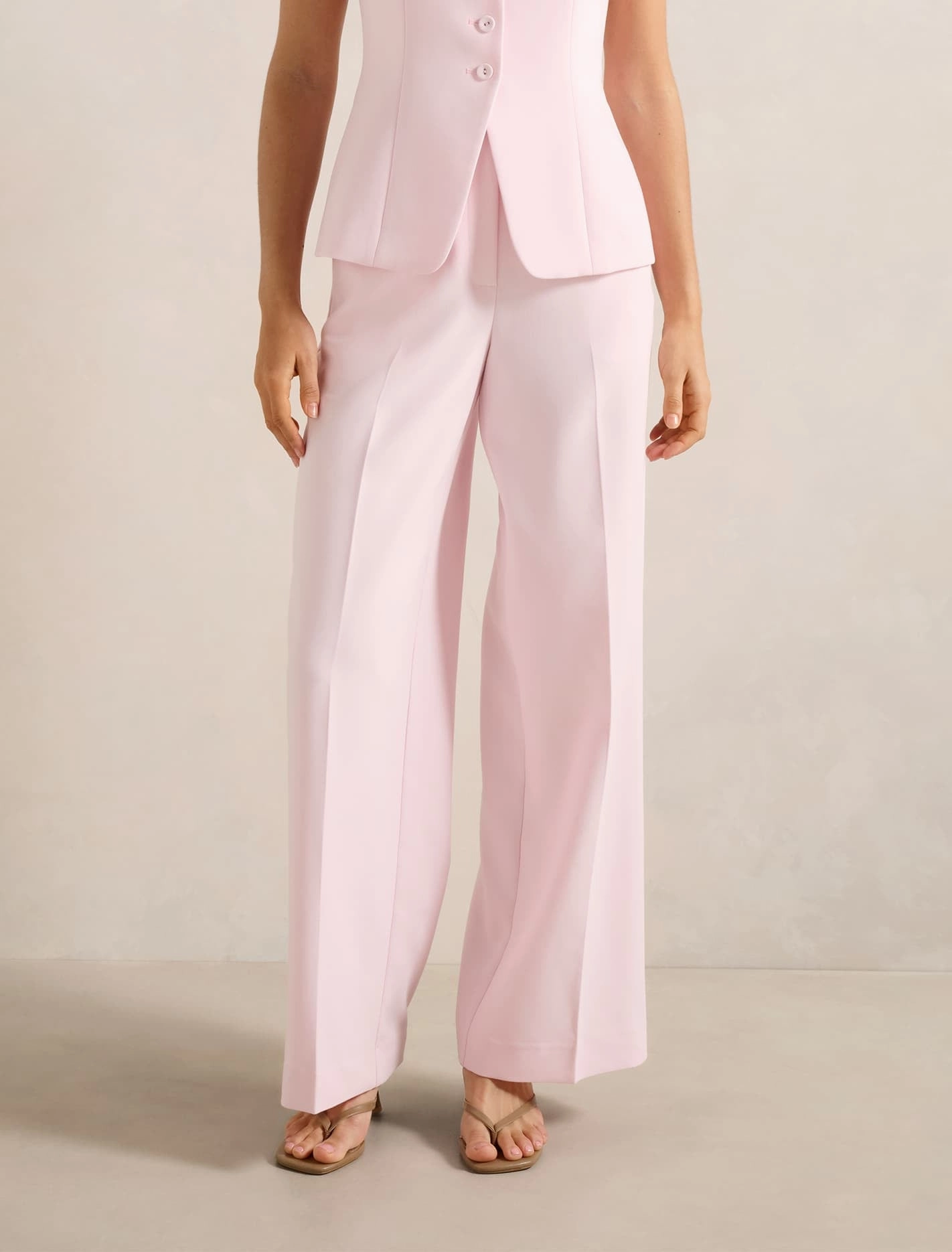 Stretchable Waist Lee Wide Leg Pants