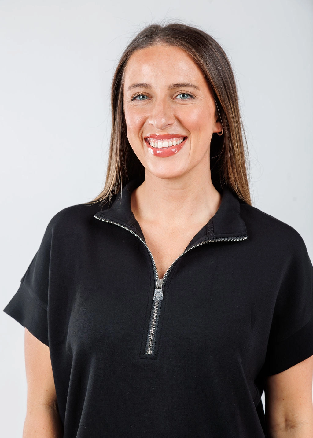 Cozy Thermal Ritchie Short Sleeve Sweatshirt - Black