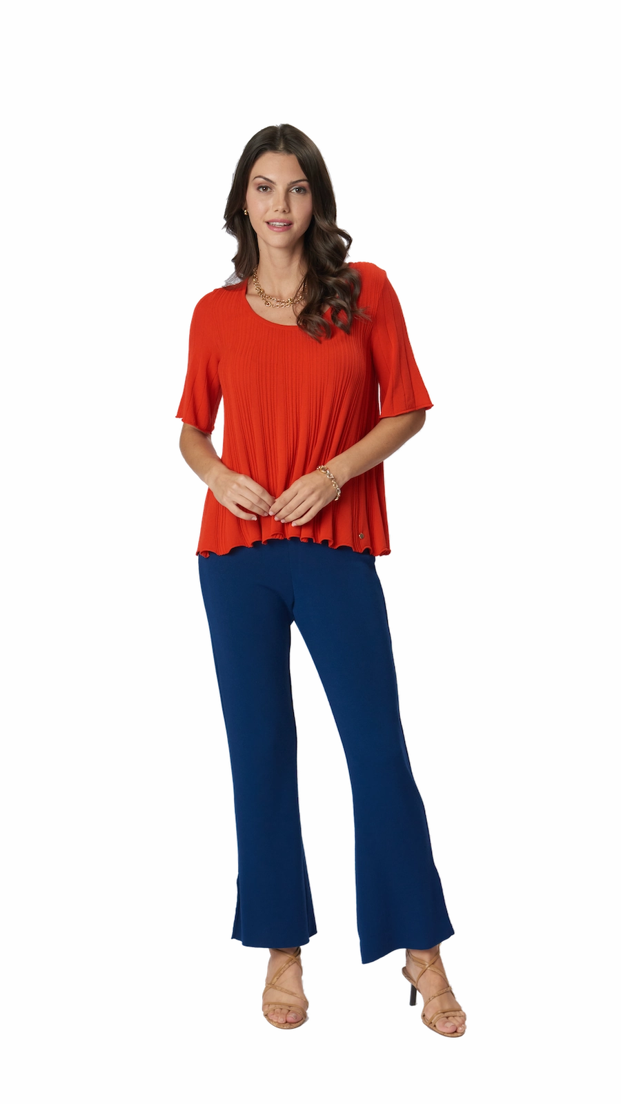 Polly Pleated Top; Orange Tagless label Fashion Statement