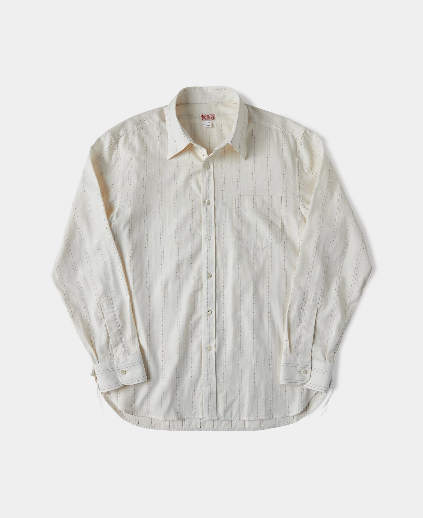 Lot 215 1930s Jacquard Stripe Point Collar Dress Shirt Holiday Gift