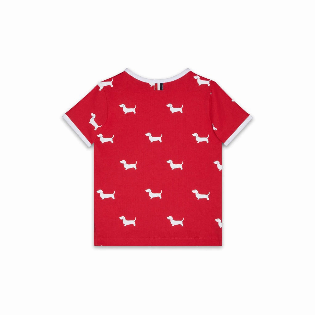 Thom Browne Kids Ringer Tee in Printed Hector All Day Flex