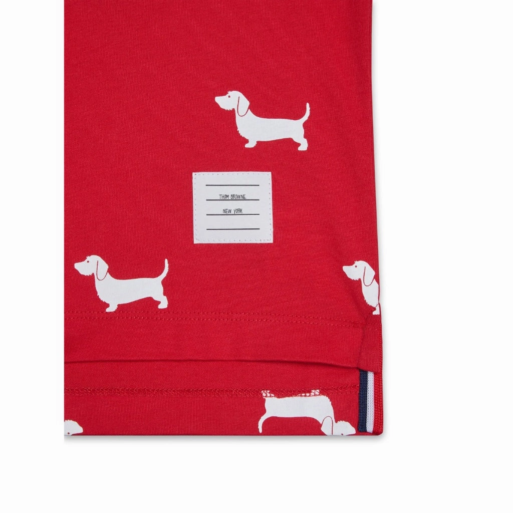 Relaxed Waist Comfortable Shape Thom Browne Kids Ringer Tee in Printed Hector