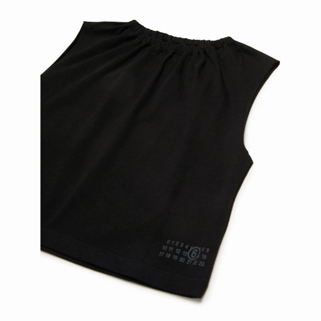 MM6 Kids Logo Tank Top HiddenStoragePocket ContrastStitching