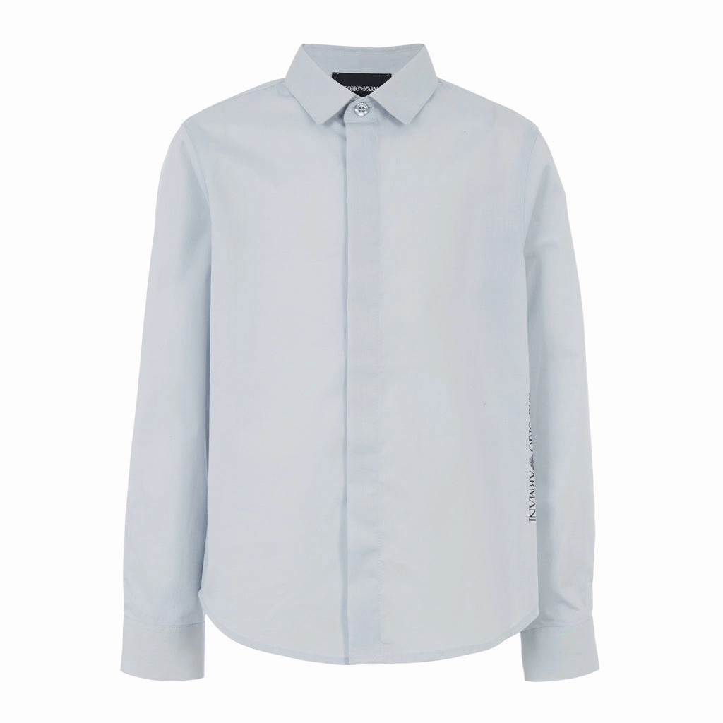 AthleticInspired Ribbed Knit Fabric Emporio Armani Junior Classic Shirt