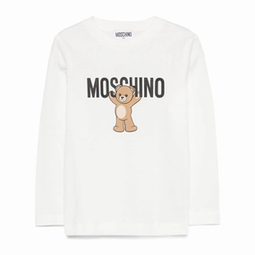 Classic Comfort Fit Design Moschino Kids Teddy Logo T-shirt