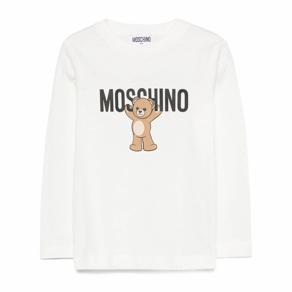 Classic Comfort Fit Design Moschino Kids Teddy Logo T-shirt