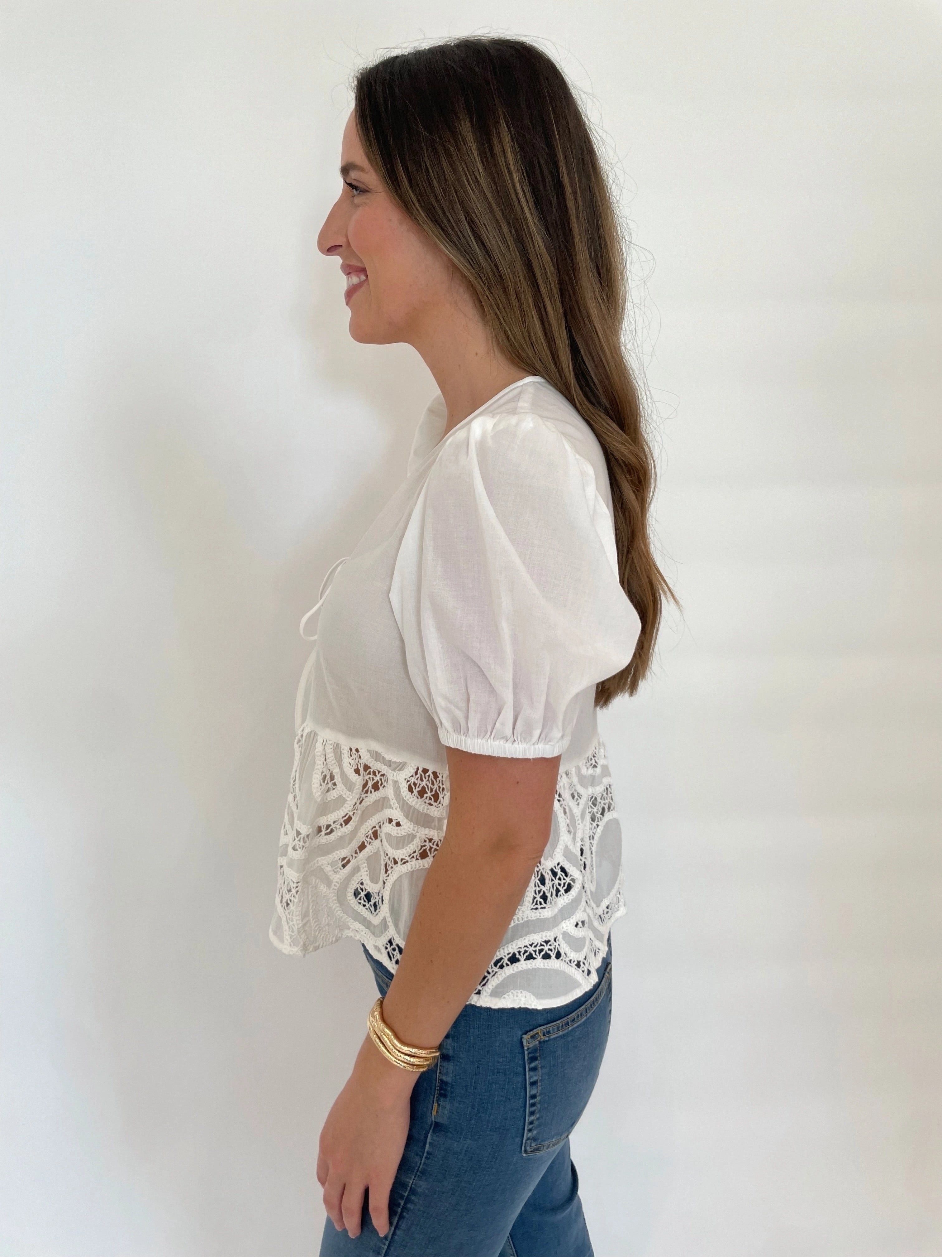 Tailored Cut Lina Blouse - Off White