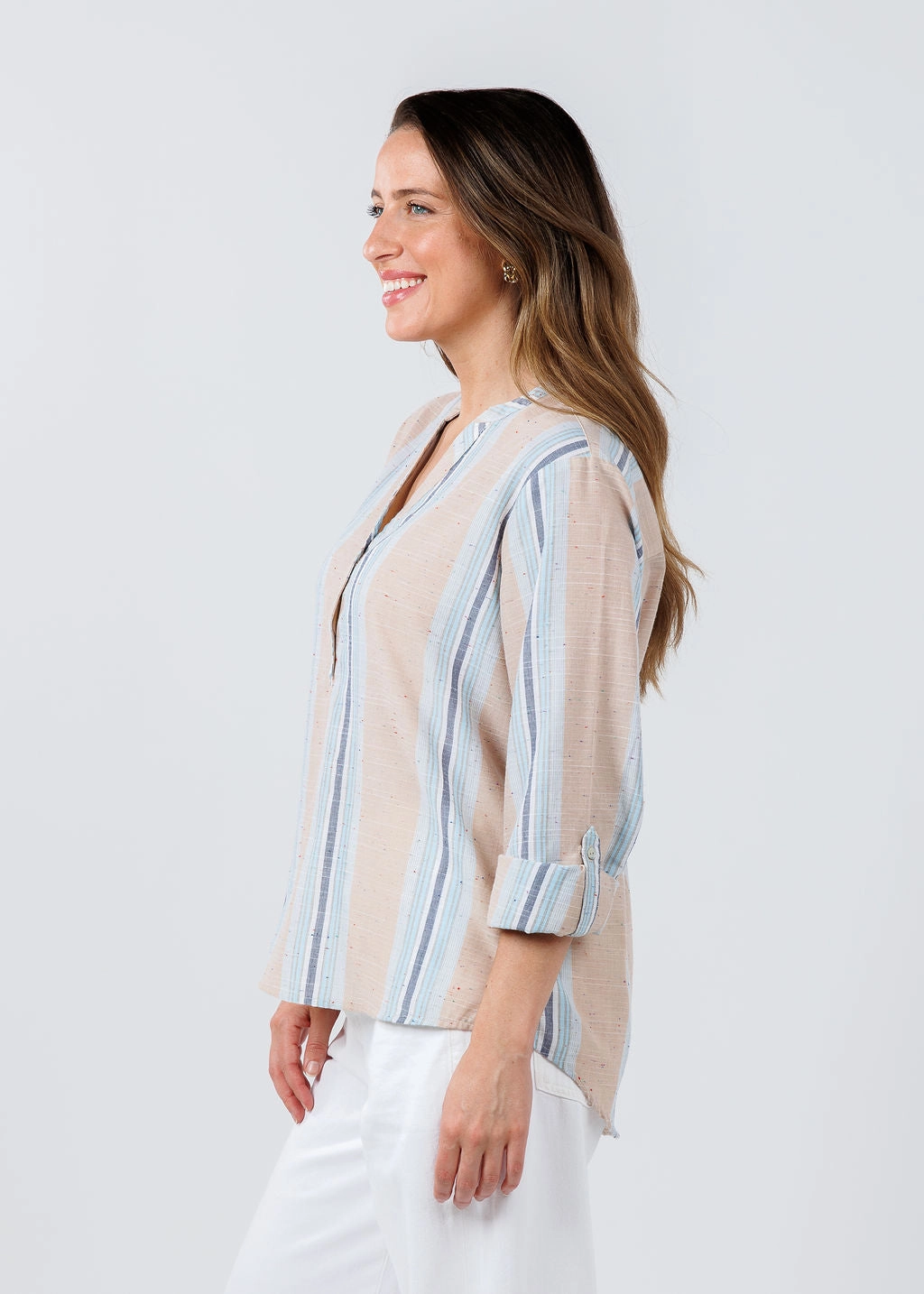 Lina Tunic Top - Multi Stripe Chic Comfort