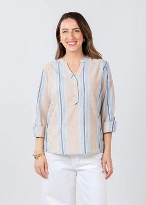 Lina Tunic Top - Multi Stripe Gym Wear