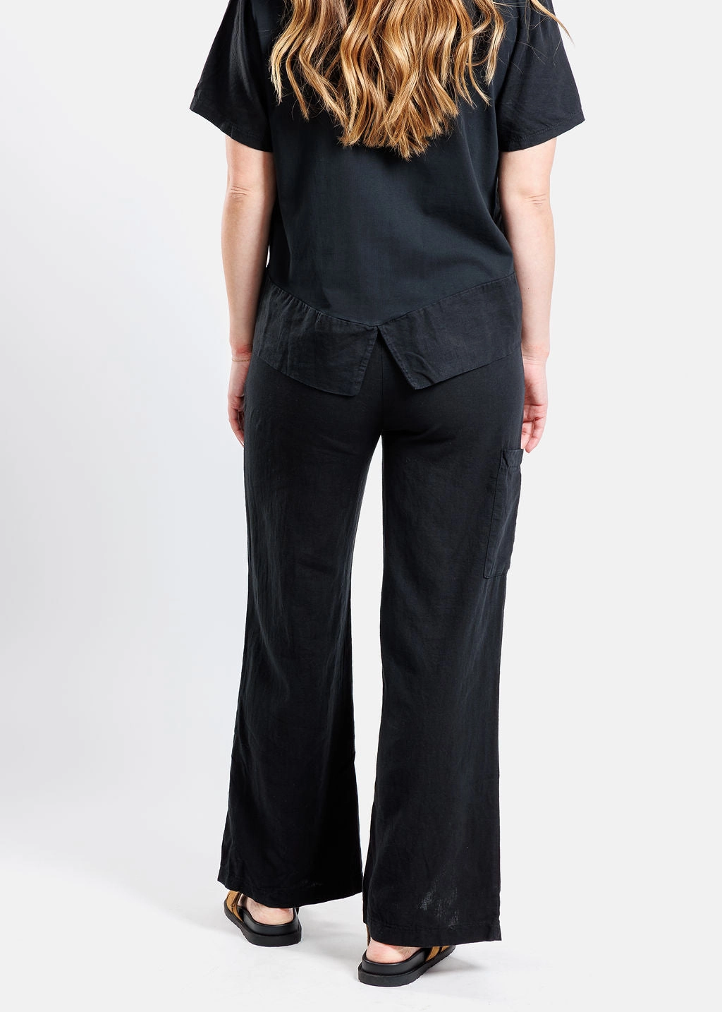 Linen Pants - Black Full Motion