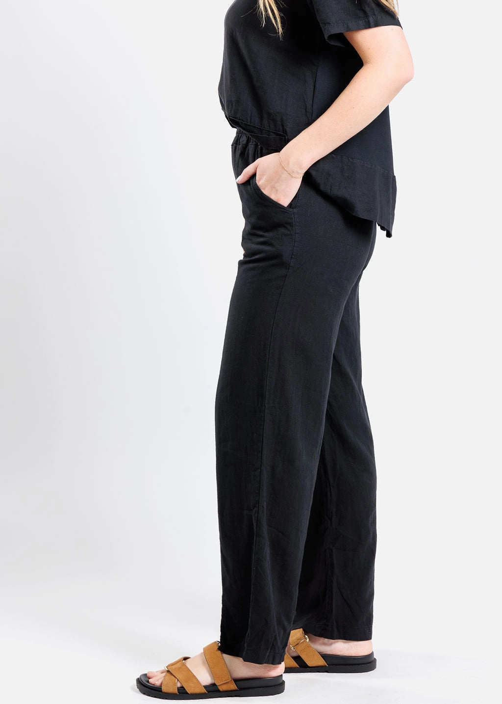 Linen Pants - Black Low Profile Durable Weave
