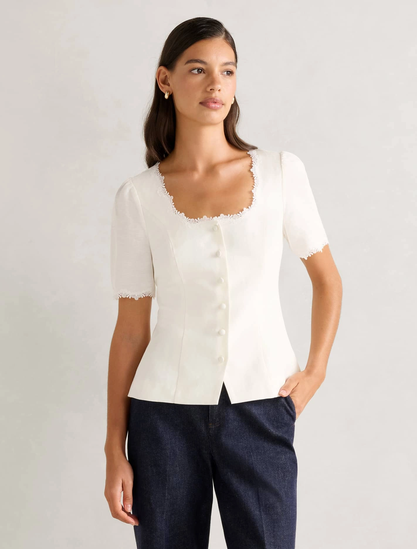 Thea Tailored Top StretchFit Friction Reducing Finish