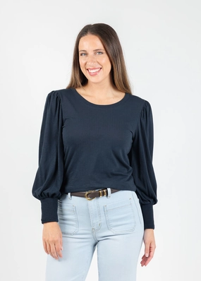 Loren Smocked Peasant Tee - Night Sky Seasonal Wear Chill Wear