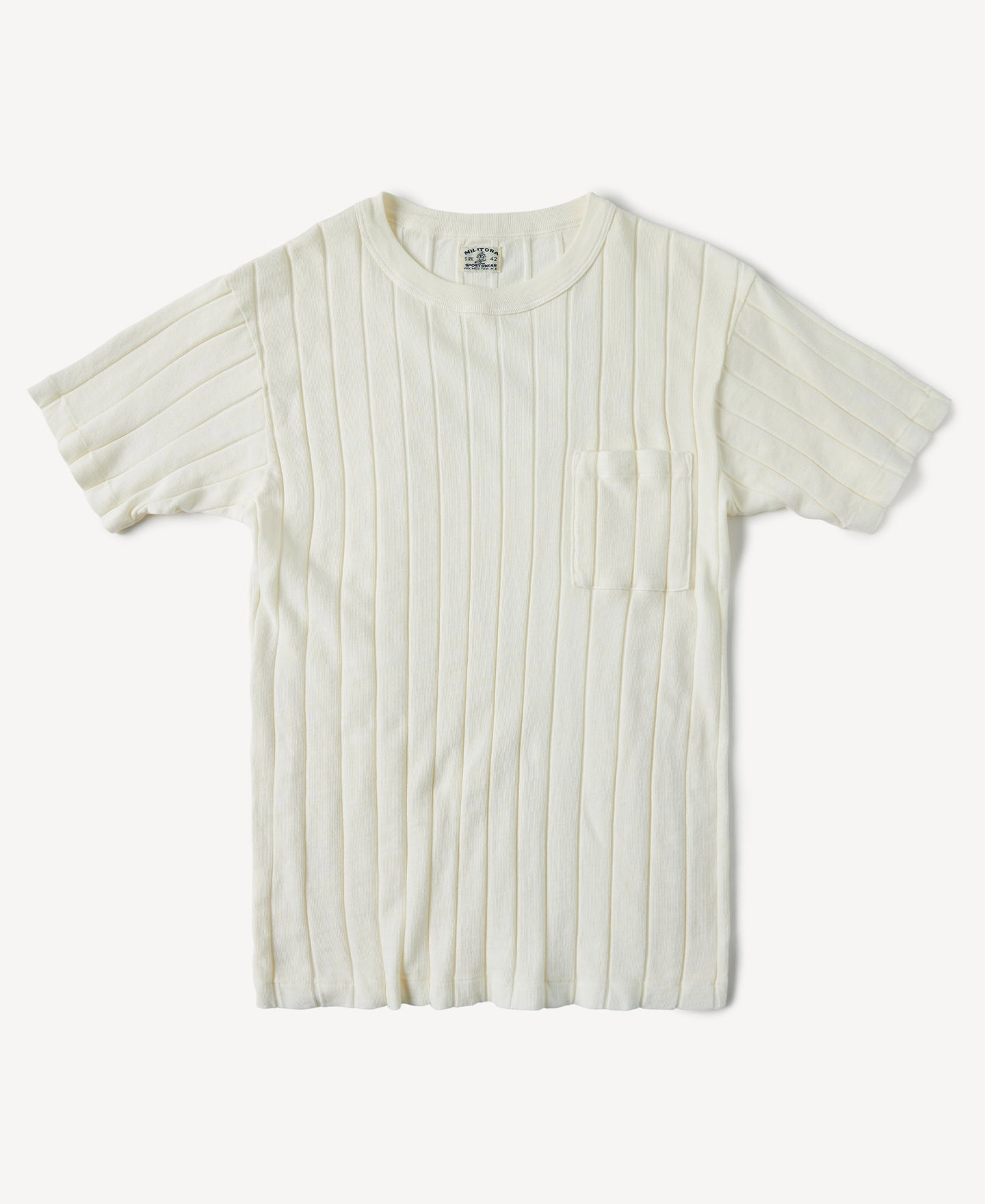 Lot 105 Drop Needle Ribbed Pocket T-Shirt - Ivory All Day Flex