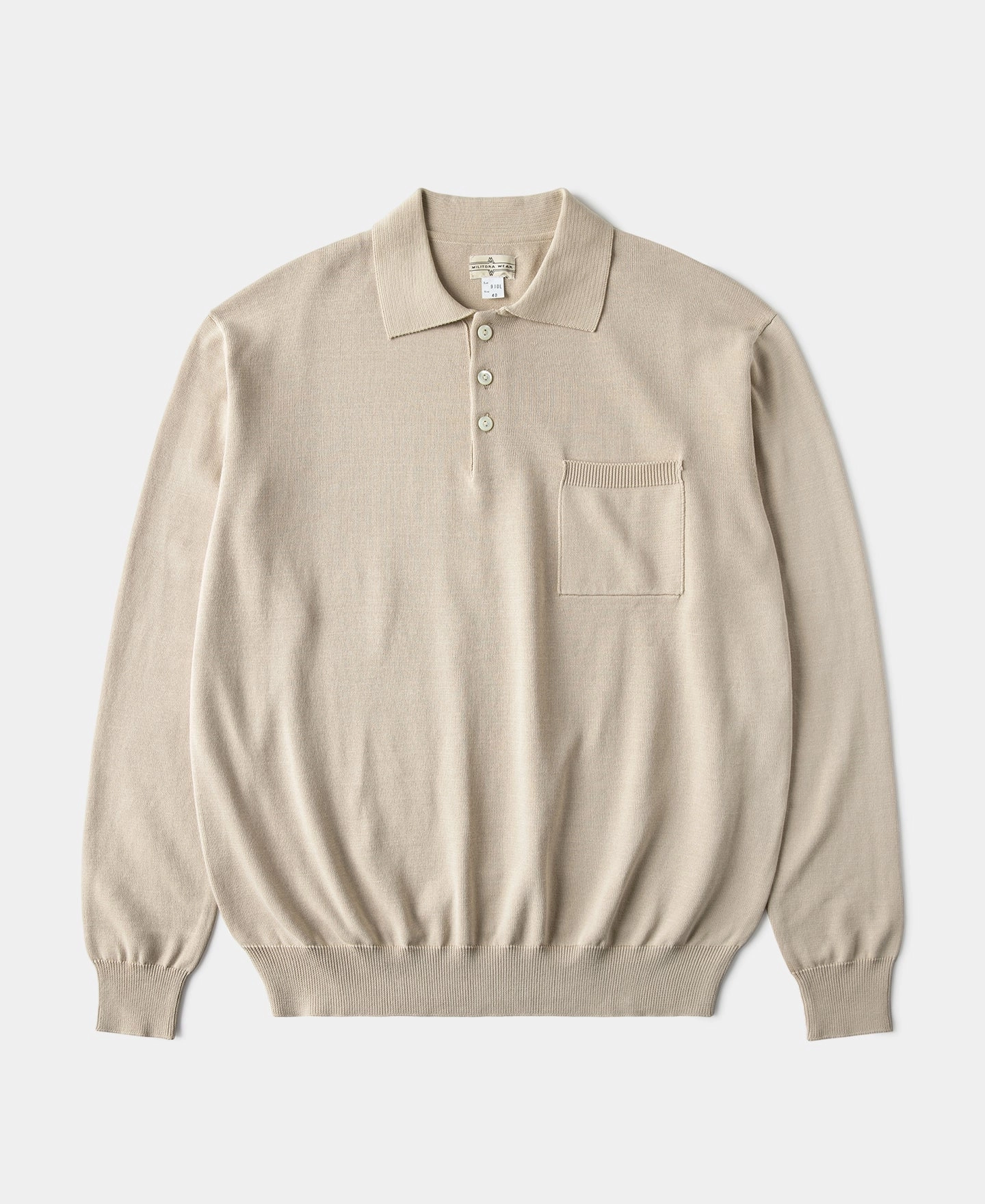 Soft Touch Fit Lot 910L Long Sleeve Knitted Polo Shirt - Apricot