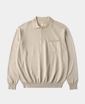 All-Day Comfort Wear Evergreen Lot 910L Long Sleeve Knitted Polo Shirt - Apricot