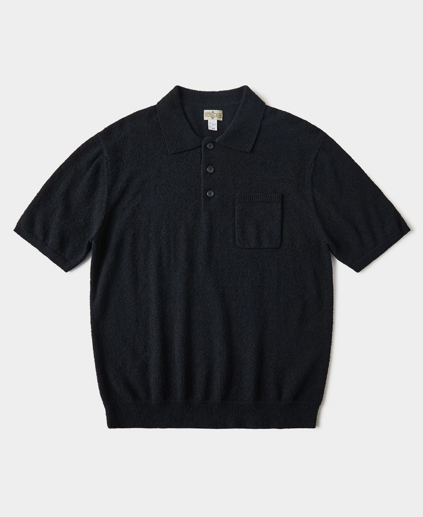 Seasonal Wear Trendy Comfort Wear Lot 917 Cotton-Blend Boucl?? Polo Shirt - Black