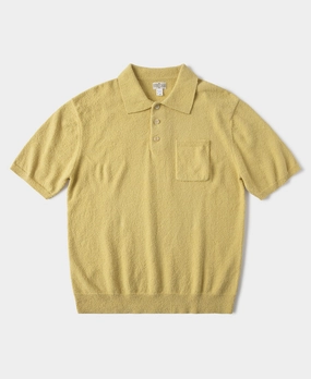 Lot 917 Cotton-Blend Boucl?? Polo Shirt - Yellow Slim Waistband