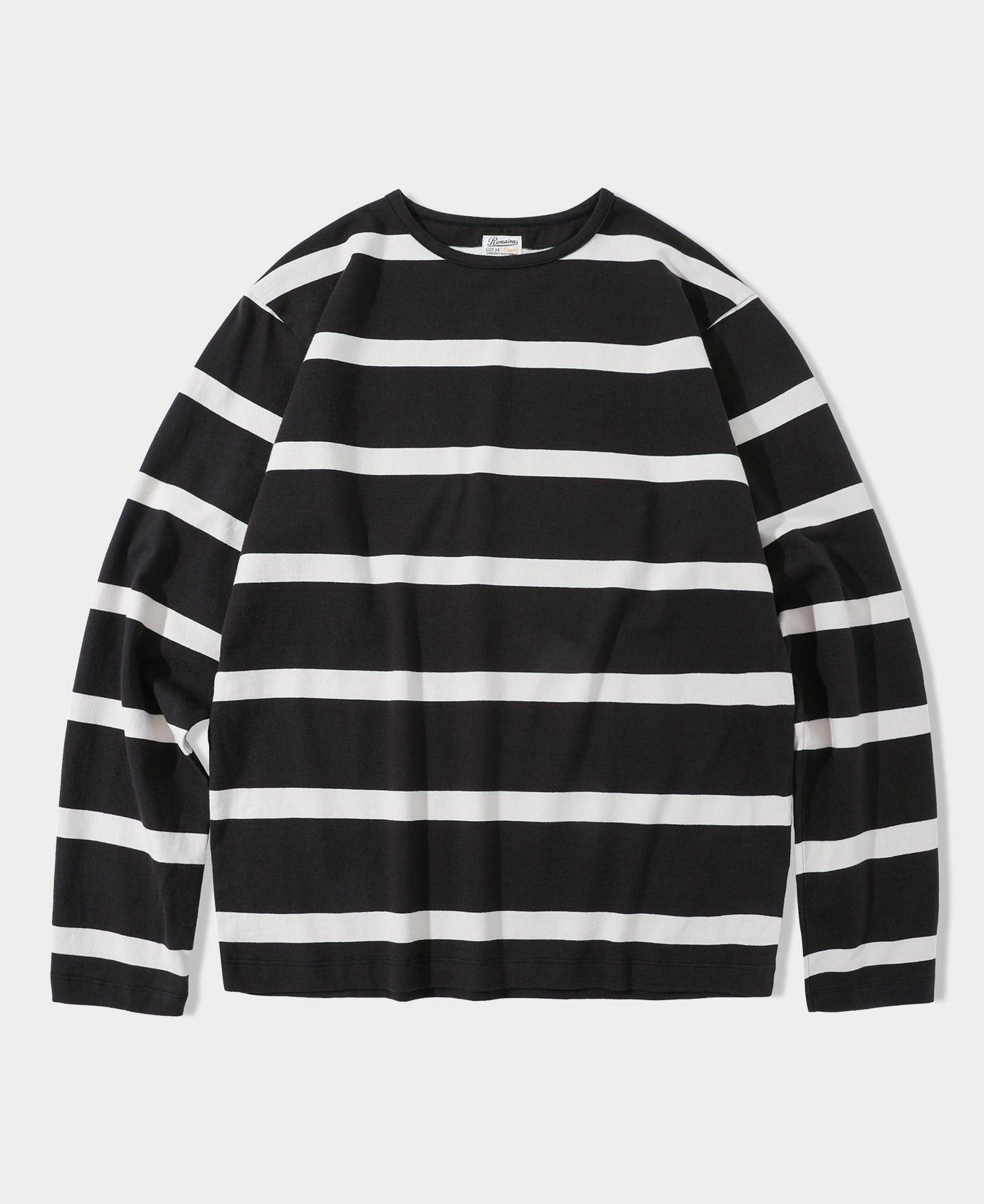 1940s Border Stripe T-Shirt - Vintage Black Chic Casual Wear