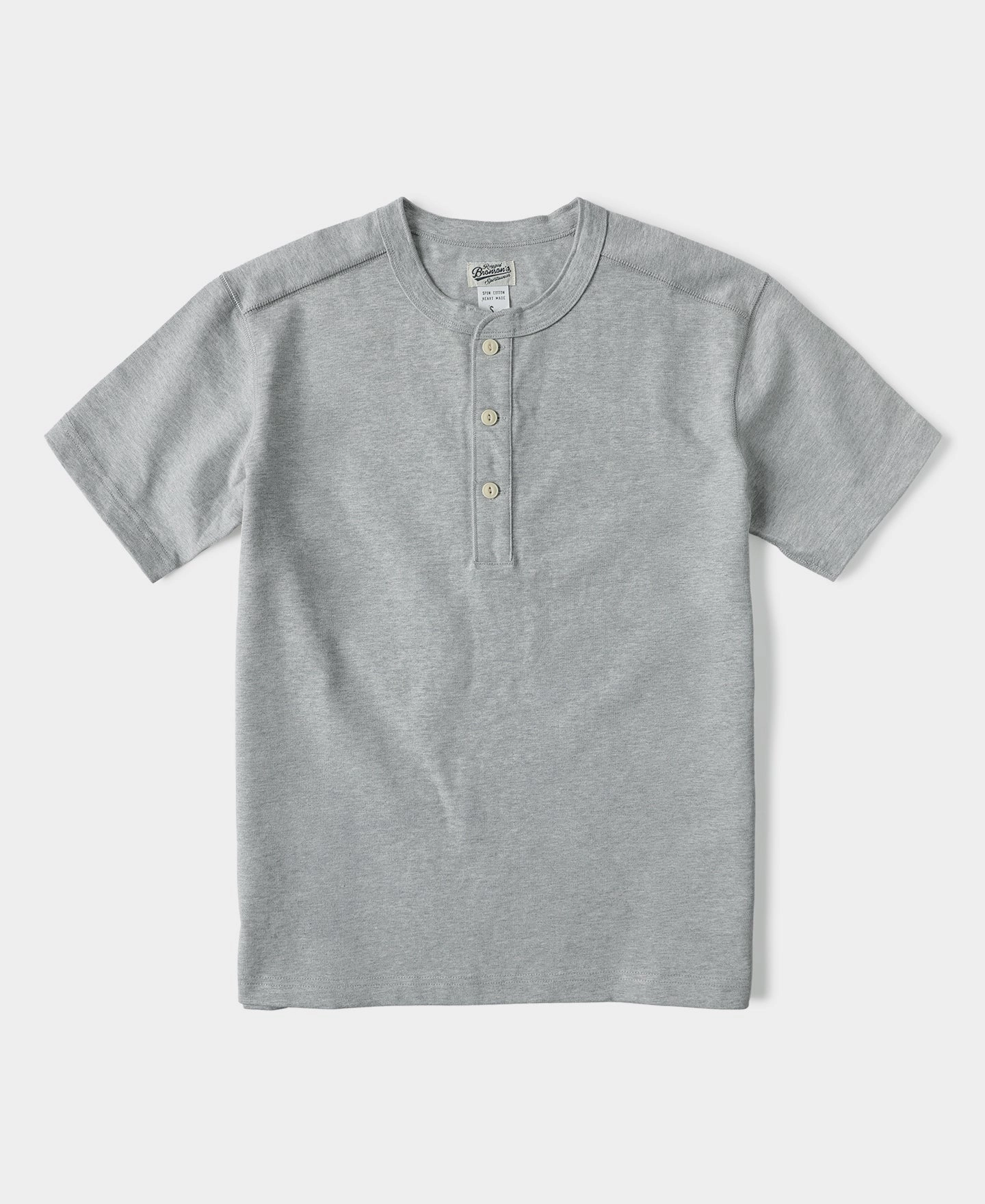 10.6 oz Cotton Short Sleeve Henley T-Shirt - Gray Easy and Relaxed HeatResistantMaterial