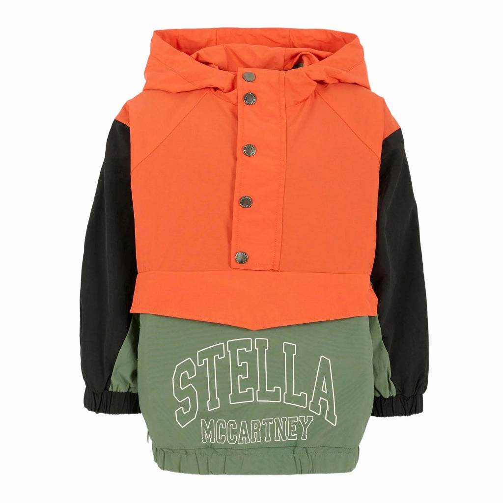 Stella McCartney Kids Logo Graphic Nylon Jacket Sealed Seam Construction Belted Waist