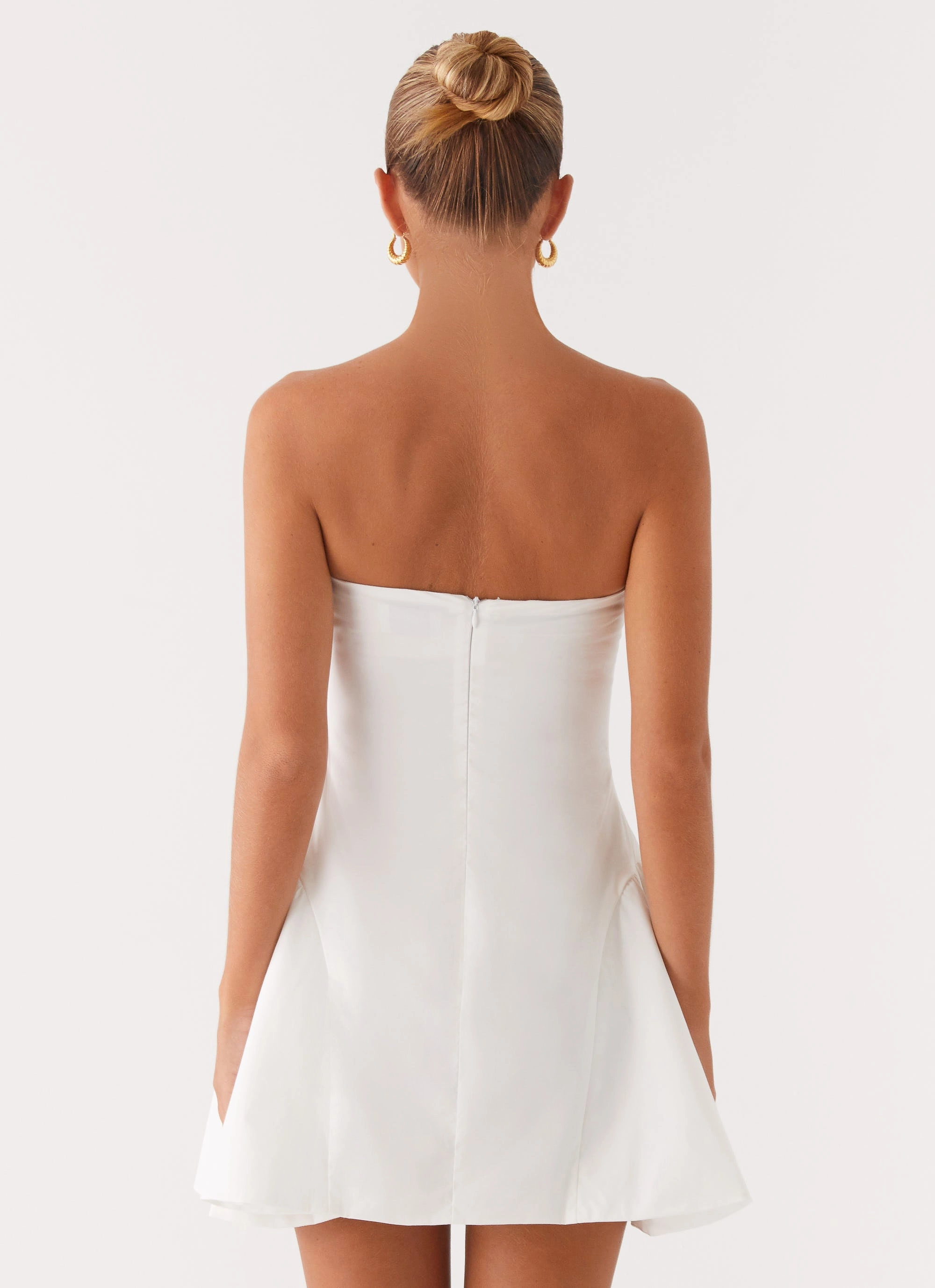 Lucille Mini Dress - White Minimal Tone Comfortable Silhouette