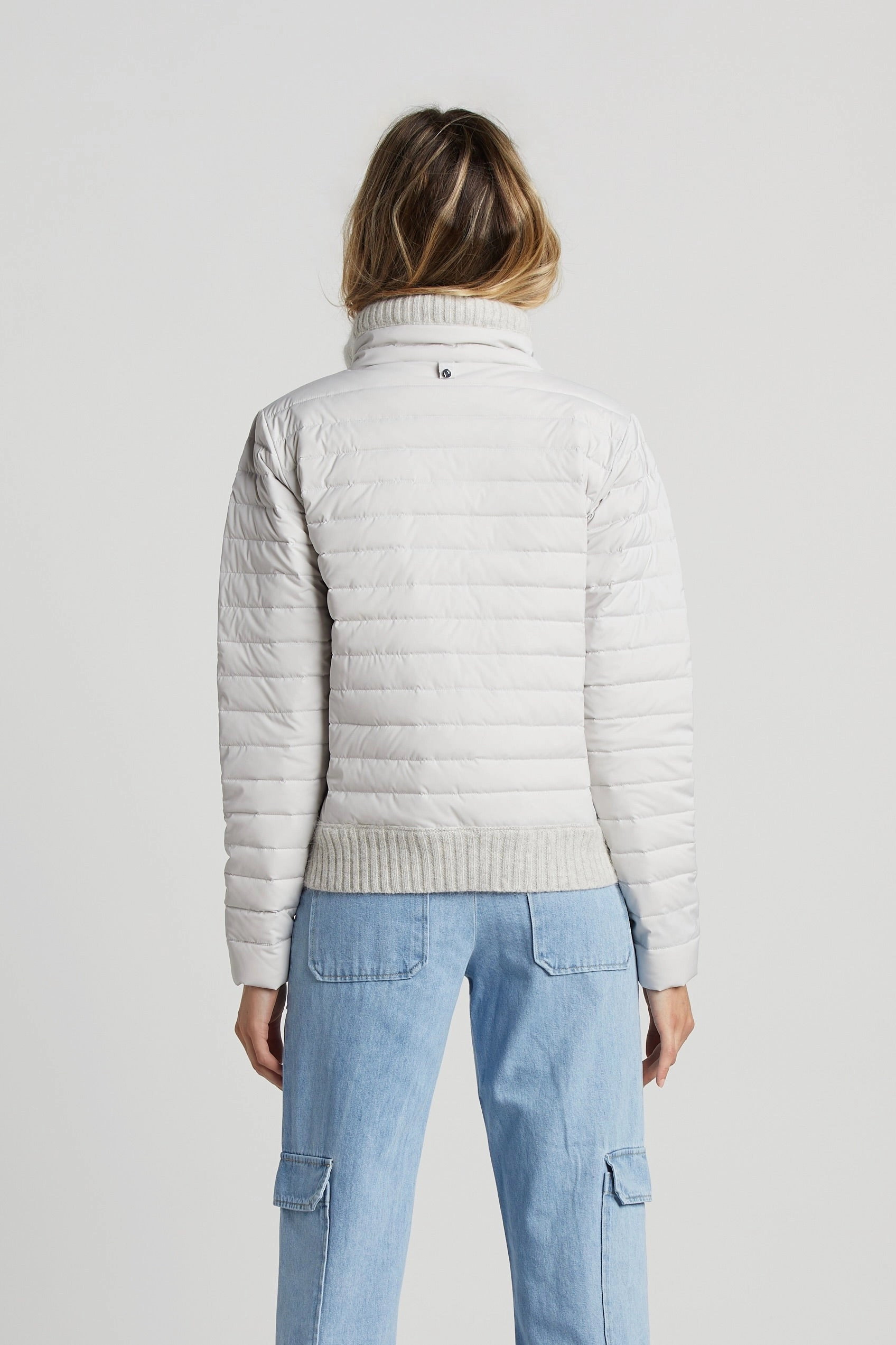 Lulu Lightweight Quilted Down Jacket With Knit Trim - Cloud Hypoallergenic Fibers