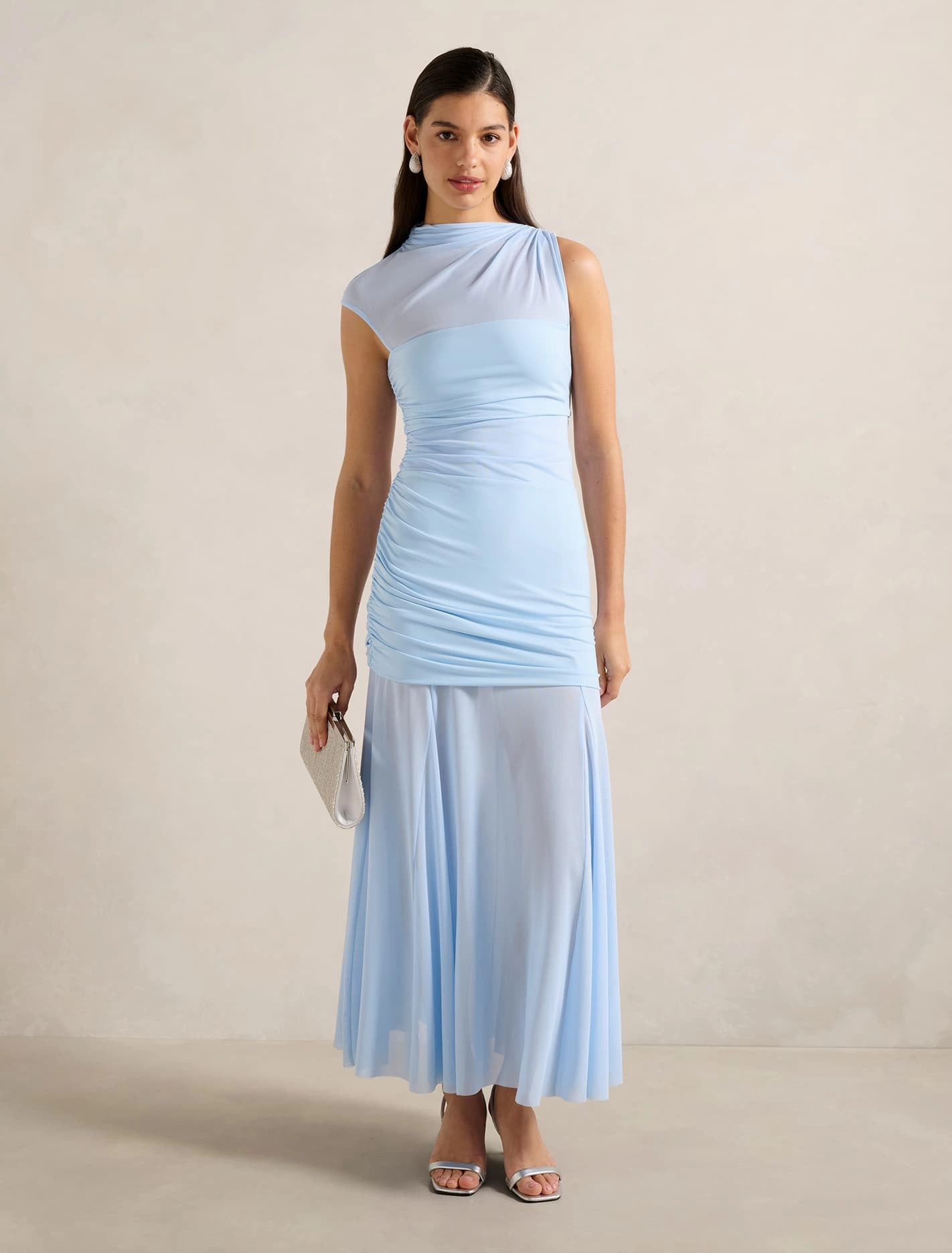 Lune Layered Mesh Maxi Dress Water-resistant