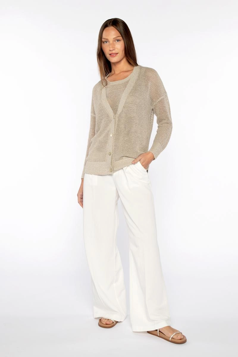 Warm design Comfort Fit Lurex Mesh Cardigan