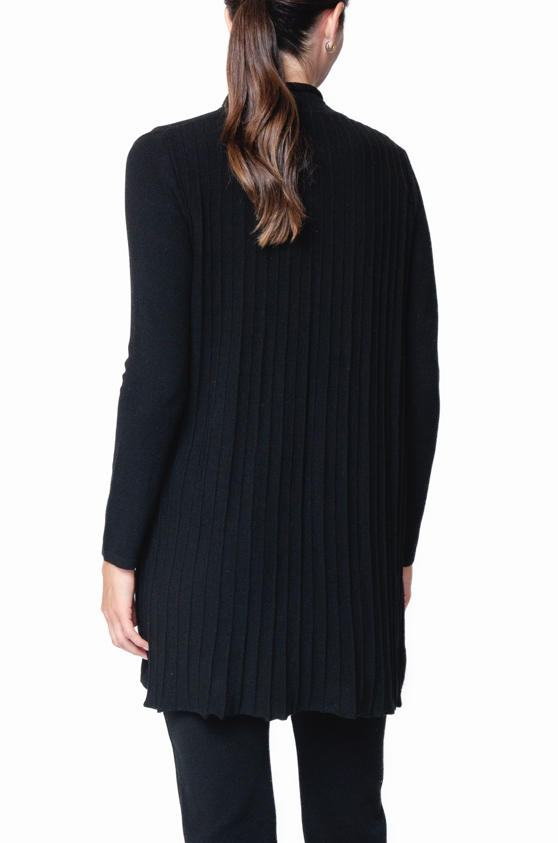 Soft Knit Amely Shawl Collar Mid-Length Cardigan - Black / Fall Pre-Order
