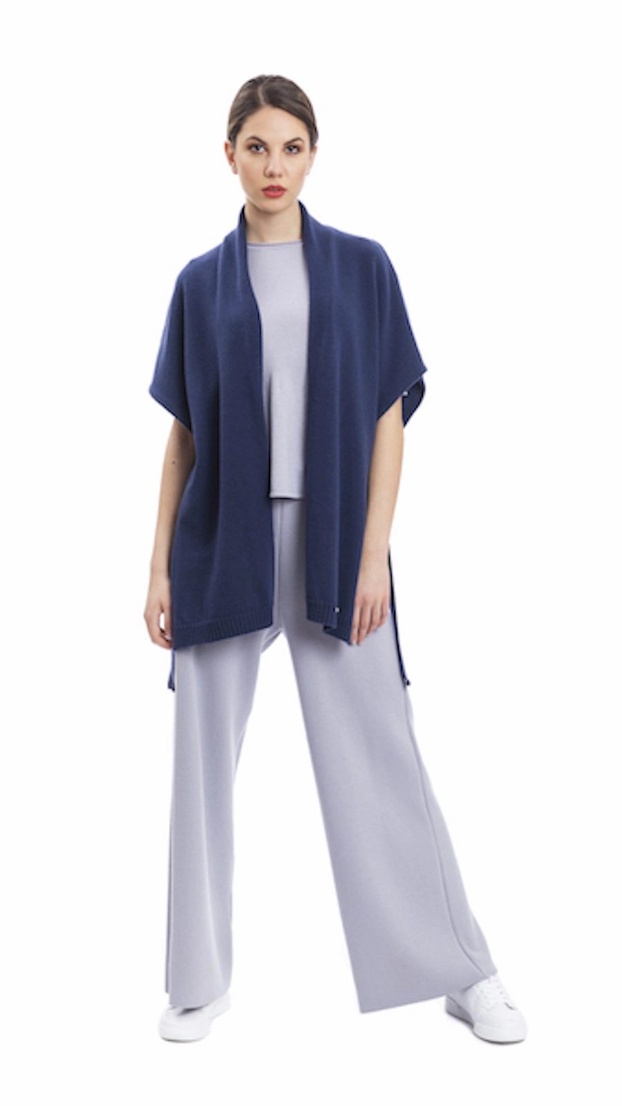 Hooded Versatile Design Malin Belted Cardigan - Thunder Navy