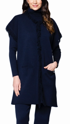 Non Slip Collar Maxima Milano-Knit Vest - Dark Navy