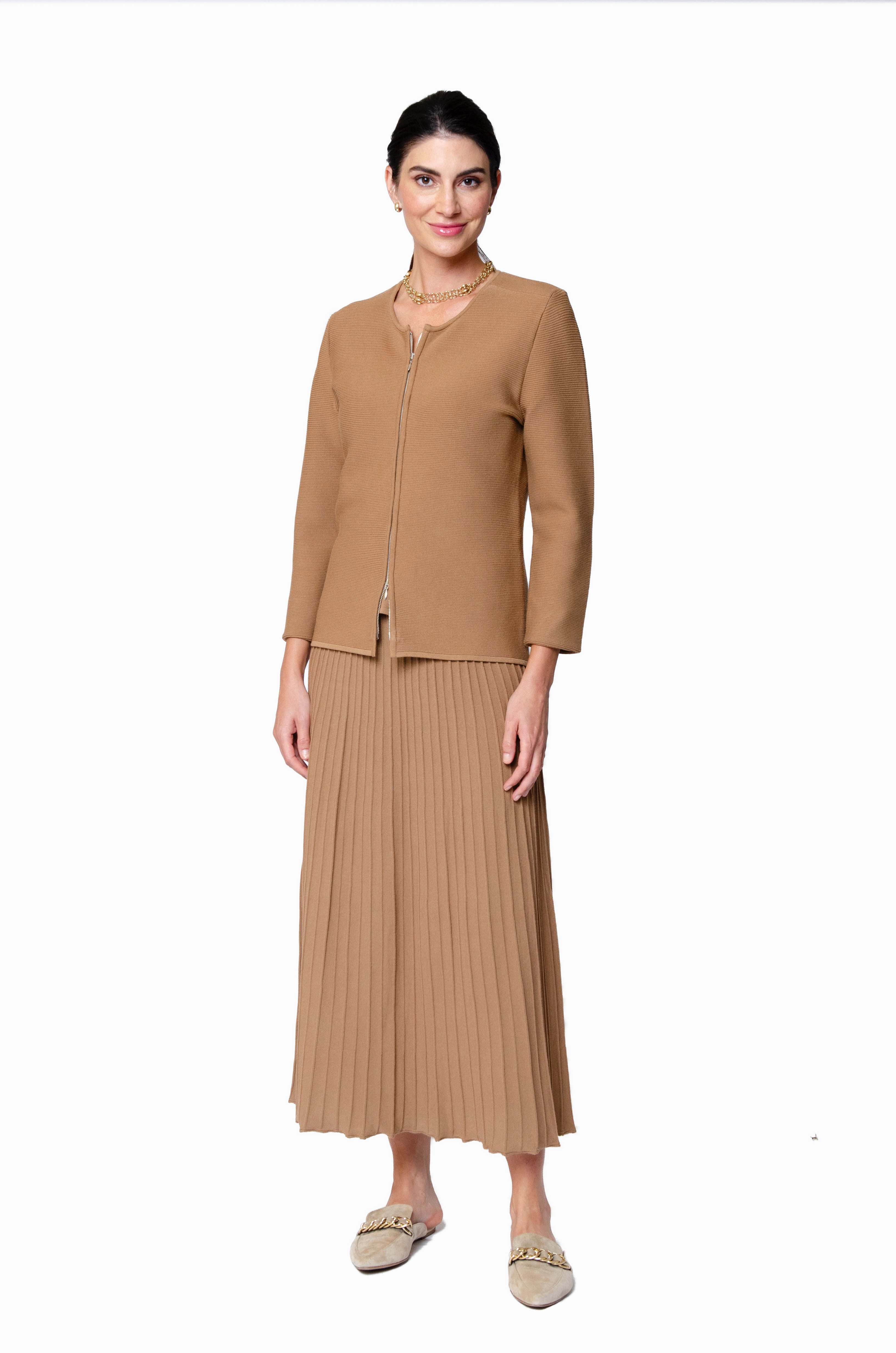 Meg Ripple-Knit Jacket - Mocha Abrasion resistant Trendy Must Have