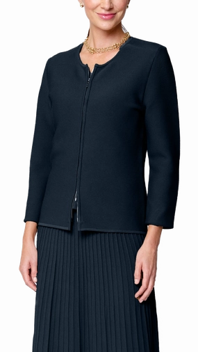 Meg Ripple-Knit Jacket - Navy Very Cold