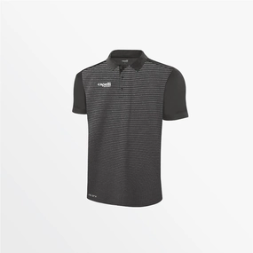 MEN'S CLASSIC SMALL STRIPE POLY POLO Breathable mesh lining Cozy Cardigan