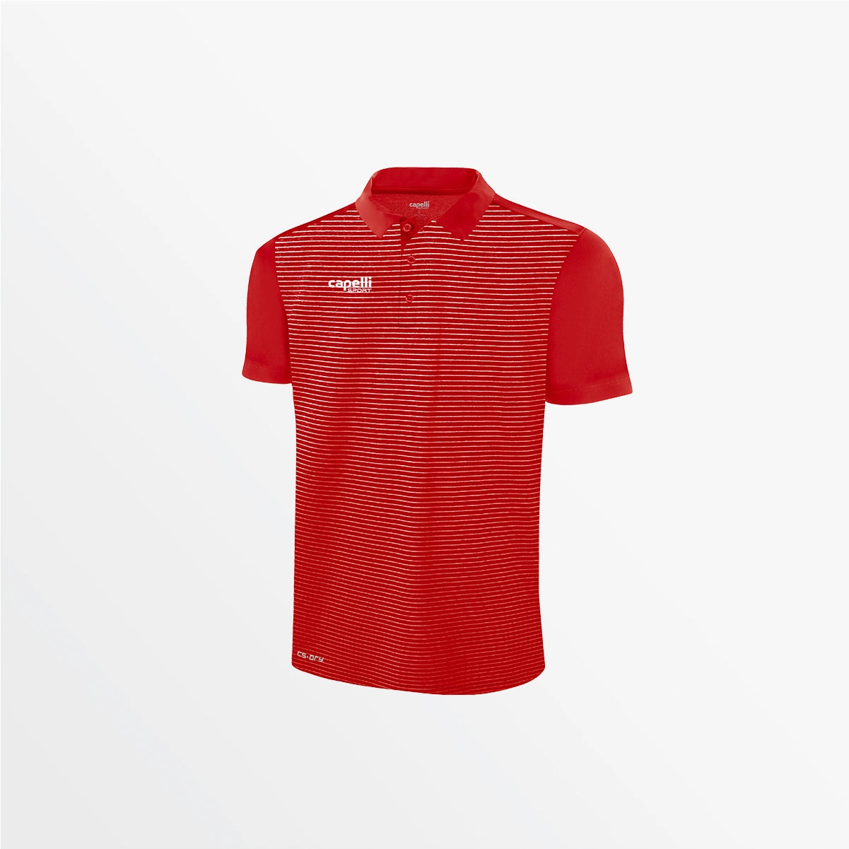 MEN'S CLASSIC SMALL STRIPE POLY POLO Grid Back Panel MultiPocket Configuration