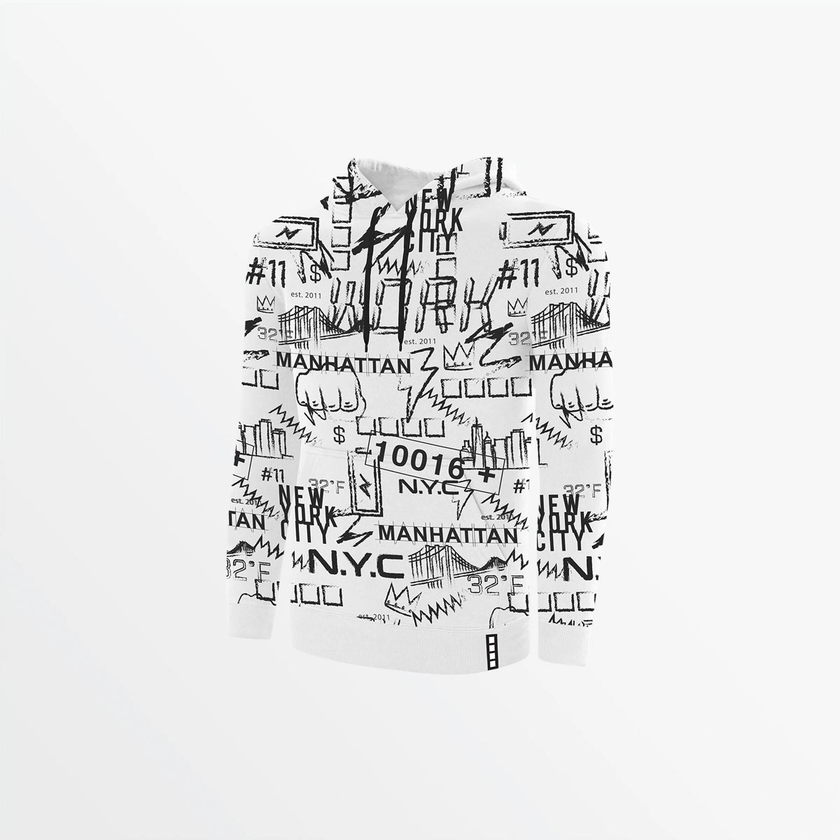 Odor Resistant Finish MEN'S FLEECE GRAPHIC PRINT PULLOVER HOODIE