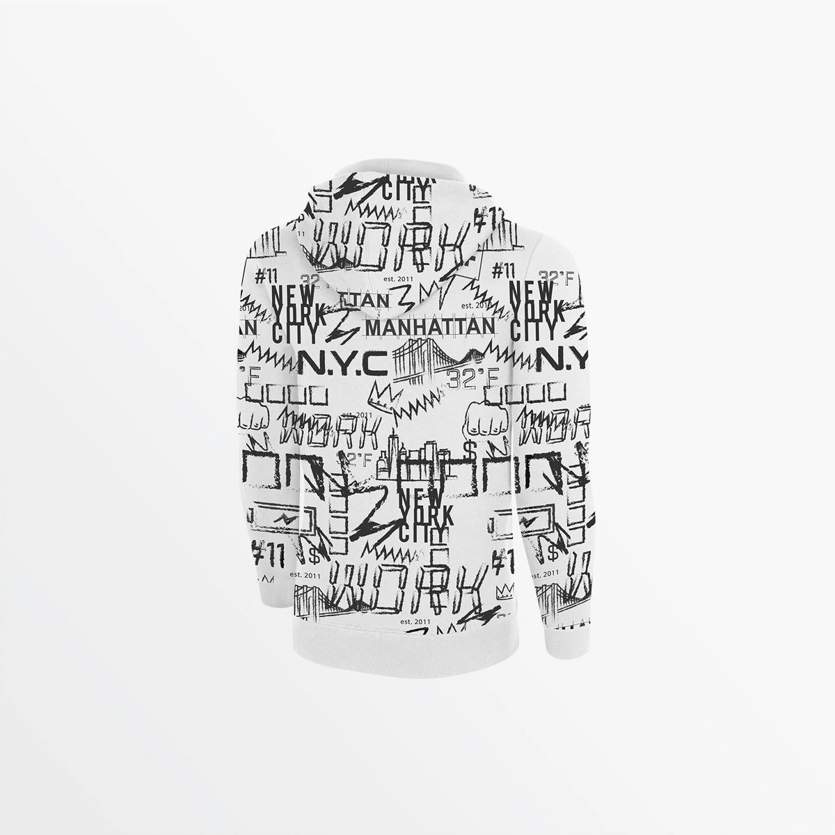 MEN'S FLEECE GRAPHIC PRINT PULLOVER HOODIE StretchMaterial